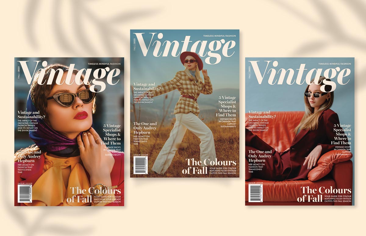 Editorial Design for a Vintage and Sustainable Fashion Magazine